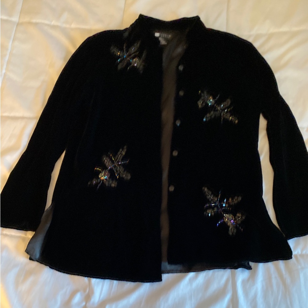 Carole Little silk and rayon jacket, size medium. Beaded. Elegant. Worn once - Picture 11 of 16